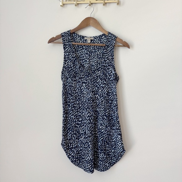 Burberry Brit Printed Silk Tank Top Small Blue - Picture 1 of 6